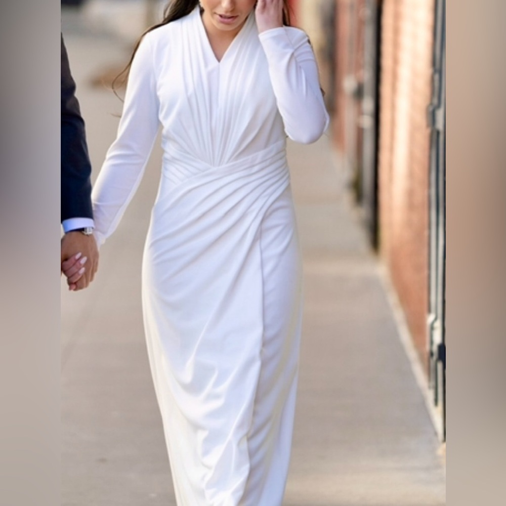 Pullman Draped High Slit Gown - image 3